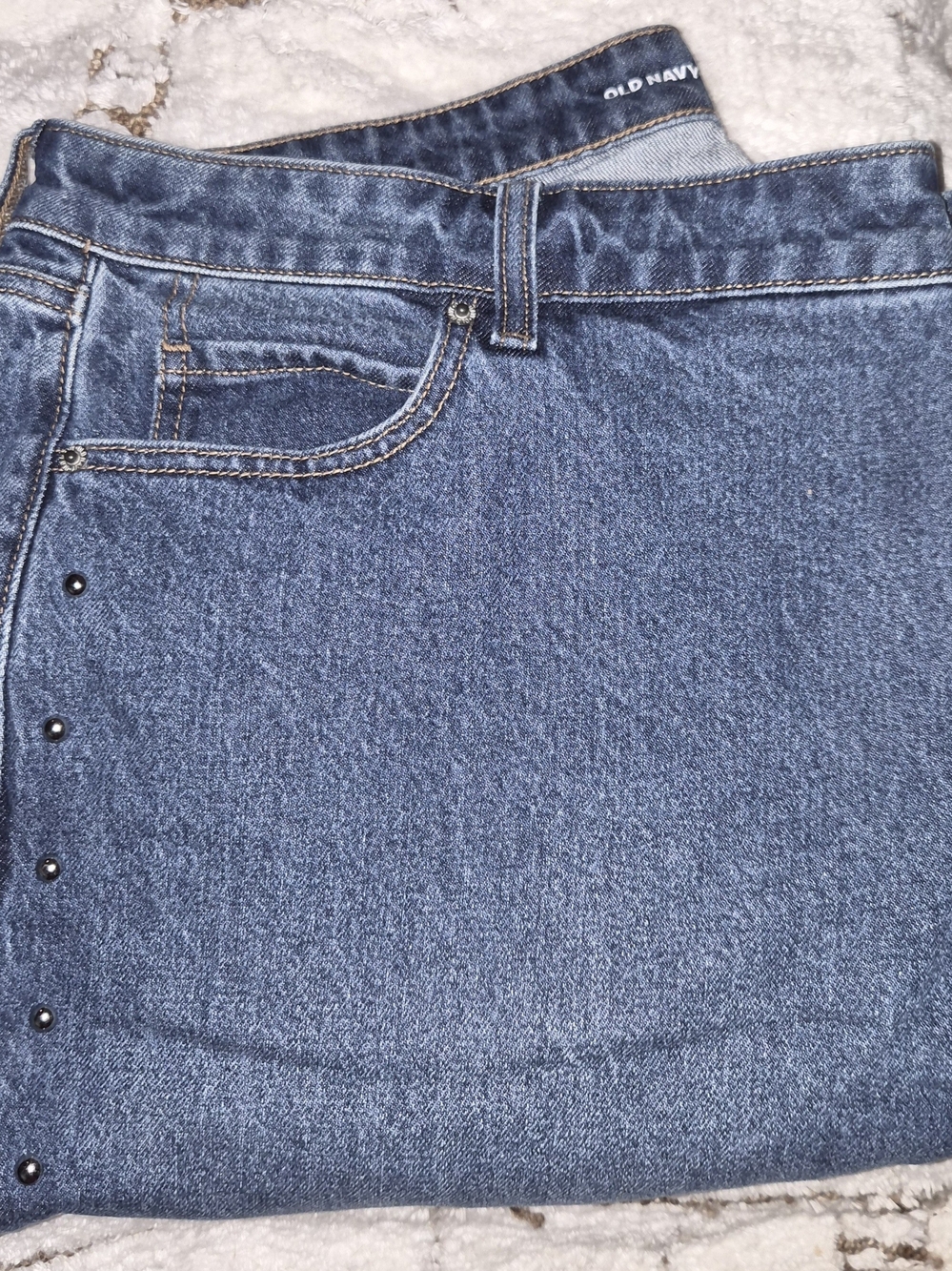 Old Navy High Waisted Studded Straight Jeans